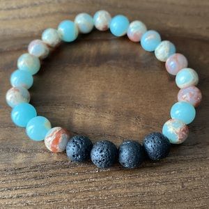 Turquoise Sea Sediment Lava Bead Diffuser Bracelet